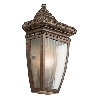 Netlighting Venetian Rain Outdoor Wall Half Lantern Light Bronze IP44 E14 in Brown