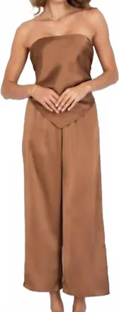 Lavender Brown Aniya Wide Leg Pants In Coco Camel