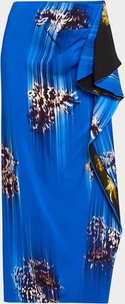 Proenza Schouler Cella Printed Double Crepe Skirt