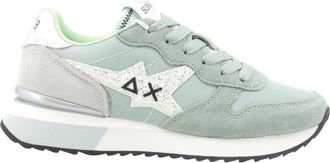 Sun 68 Stargirl Glitter Logo Sneaker - Dames - Sneakers - Groen - 38 EU - Leer - Schoenen