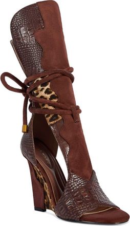 Azalea Wang Desire Wedge Sandal in Brown Multi at Nordstrom, Size 8.5