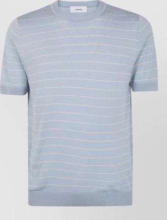 Lardini striped crew neck t shirt ribbed cuffs hem