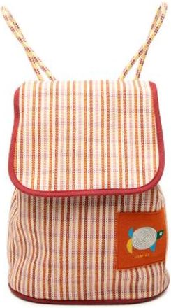 Herm&egrave;s Pre-owned Geborduurde Katoenen Rugzak - unisex - Vintage Rugzakken - Oranje - ONE Size - Katoen - Vintage