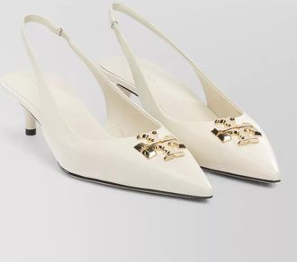 Tory Burch slingback pumps pointed toe gold tone