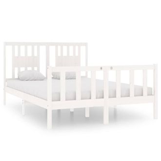 Berkfield Home Bed Frame White Solid Wood 140x190 cm