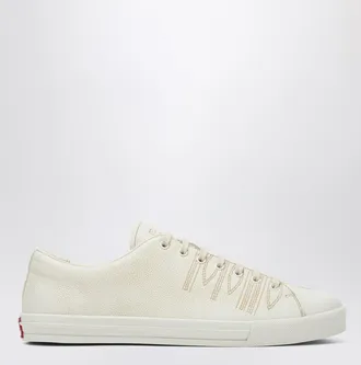 Prada Talc-coloured leather sneakers