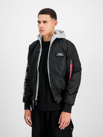 Alpha Industries Bomberjacke ALPHA INDUSTRIES MA-1 D-TEC SE, Herren, Gr. L, schwarz (schwarz, grau), Web, Obermaterial: 100% Nylon, unifarben, schmal normal, Rippb&uuml;ndc