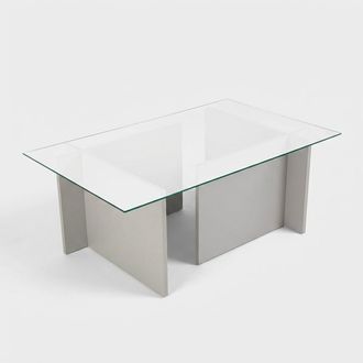 Calicosy Mesa De Centro De Vidrio Templado 105x65 Cm Vetrino - Gris