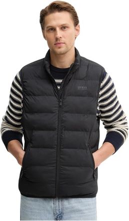Guess Gewatteerd Vest - Heren - Bodywarmers - Zwart - L - Polyester - Jassen