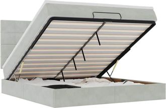 vidaXL Vidaxl - Ottoman Bed with Mattresses Light Grey 180x200cm Velvet