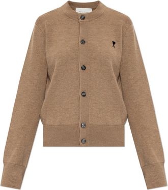 Ami Wol Cardigan - Dames - Vesten - Beige - S - Wol - Truien & Vesten