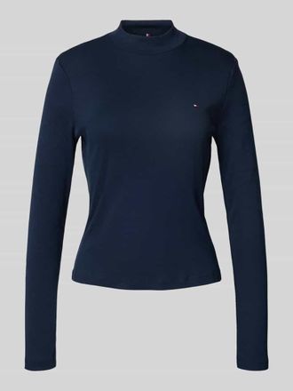 Tommy Hilfiger Slim Fit Langarmshirt aus reiner Baumwolle in Marine, Gr&ouml;&szlig;e M