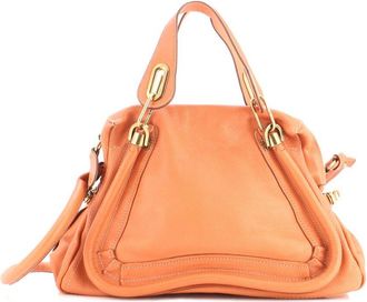 Chlo&eacute; Orange Leather Paraty Top Handle Bag Medium (Authentic Pre-Loved)