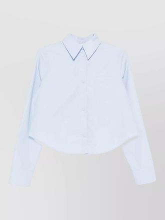 Sportmax long sleeve shirt pleated back collar
