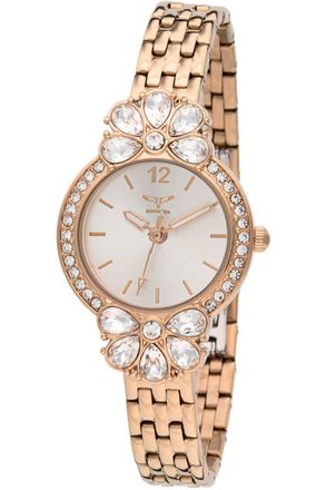 Invicta Wildflower 69109 Dames Horloge - Quartz Uurwerk - Roestvrij Staal met zilveren Wijzerplaat - 30mm