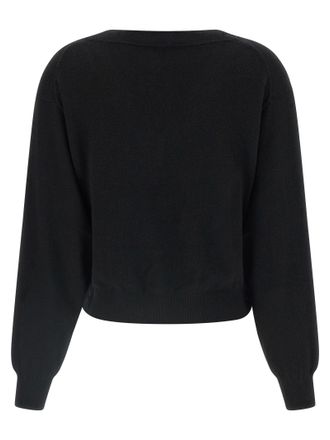 Nude Knotted V-Neck Sweater - Black