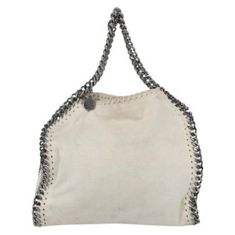 Stella McCartney Stella Mccartney Falabella Fold Over Shaggy Deer White Polyester Handbag (Pre-Owned)