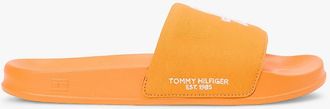 Tommy Hilfiger Mens Script Monogram Canvas Pool Slide - Orange - US 11.5 / EU 45