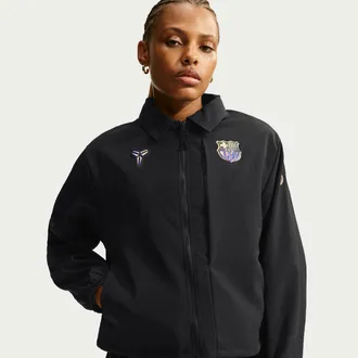 Nike Womens Nike FC Barcelona Away Kobe Soccer Woven Jacket in Black | IO3594-011