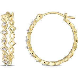 Delmar Diamond Hoop Earrings - 0.1ct. in White at Nordstrom Rack