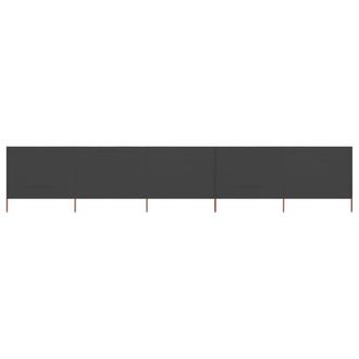 Berkfield Home 5-panel Wind Screen Fabric 600x160 cm Anthracite in Black