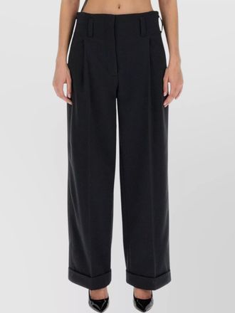 Alberta Ferretti wide leg trousers with cuffed hem