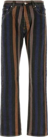 Versace Gestreepte Straight Jeans - Heren - Regular Fit Jeans - Veelkleurig - W30 - Katoen - Jeans