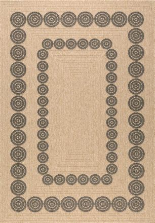 Nazar Rugs Alfombra interior/exterior efecto yute dibujo geométrico negro 200x290