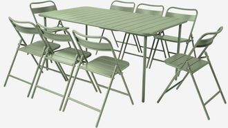 Sweeek Mesa De Jard&iacute;n De Metal Con 8 Asientos