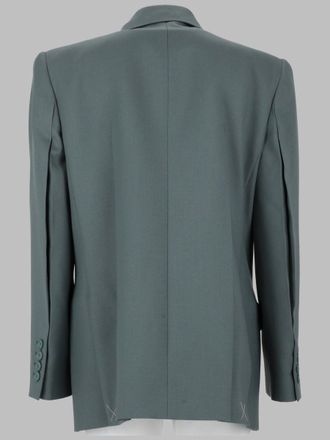 Chlo&eacute; Tailored Double-Breasted Wool Gabardine Blazer - Gray