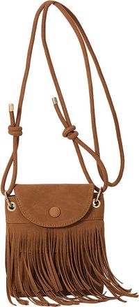 Generic Womens Fringe Crossbody Bag Fashion Casual Small Messenger Bag Hobo Crossbody Tassel Shoulder Bags PU Leather Cell Phone Wallet Purses (Brown)