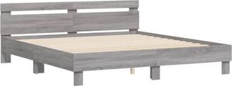 vidaXL Bed Frame without Mattress Grey Sonoma 180x200 cm Super King Vidaxl