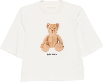 Palm Angels White Graphic Crew Neck T-Shirt