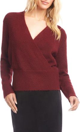 Karen Kane Wrap Sweater in Wine at Nordstrom, Size X-Large P