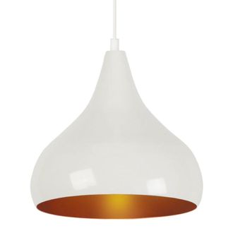 Tosel Suspensi&oacute;n metal Alt.85cm blanco ;Pantalla: blanco o,cobre