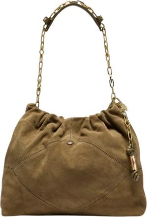 BA&SH Tassen, Dames, Groen, ONE Size, Leer, June Tote