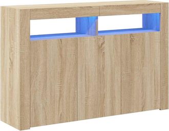 vidaXL Aparador Con Luces Led Roble Sonoma 115,5x30x75 Cm Vidaxl