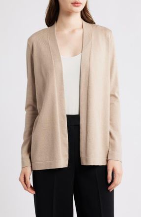 Anne Klein Chatham Open Front Cardigan in Latte at Nordstrom, Size X-Large P