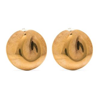 Golden Goose Metalen Gedeukte Stud Oorbellen - Dames - Oorbellen - Geel - ONE Size - Accessoires