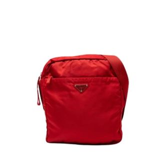 Prada Pre-owned Vintage Nylon Crossbody Bag - Dames - Pre-owned - Rood - Maat: ONE Size Nylon