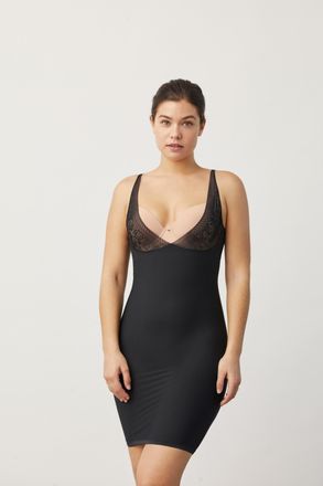 Ysabel Mora Unterkleid YSABEL MORA, Damen, Gr. XXL, N-Gr, schwarz, Mikrofaser, Obermaterial: 73% Polyamid, 27% Elasthan, figurbetont ca. Mitte Oberschenkel, tiefe