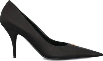 Balenciaga 90mm leather heeled pumps - women - Satin/Calf Leather/Calf Leather - 35.5 - Black
