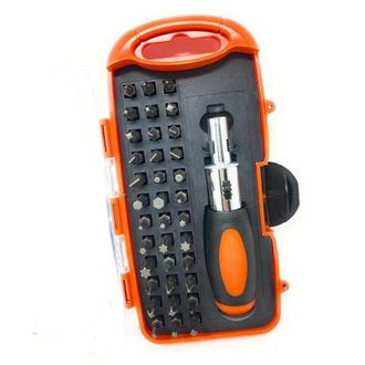 Trade Shop Trade Shop - Cacciavite A Cricchetto Inserti Punte A Croce Torx Esagonali Set 37 Pezzi