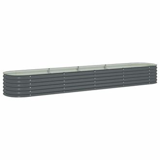 vidaXL Arriate De Acero Galvanizado Gris 400x80x44 Cm Vidaxl