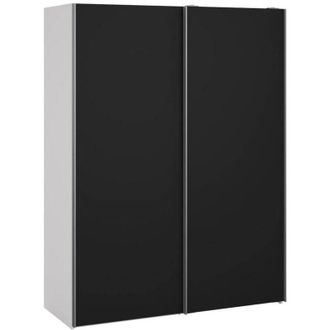 Dmora Dmora - Guardaroba 2 ante Maurice, Mobile camera da letto, Cabina armadio portabiti, Armadio appendiabiti, 150x61 h200 cm, Bianco e Grigio