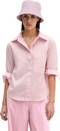 Marc O'Polo Langarmbluse MARC OPOLO, Damen, Gr. 40, dried rose, Web, Obermaterial: 100% Baumwolle, relaxed fit normal, Blusen Langarmbluse, relaxed fit cropped au