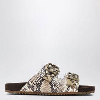 Burberry Urchin sandals in leather with python print