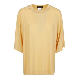 Fabiana Filippi T-Shirts, female, Yellow, Size: XS Oversized Sweater