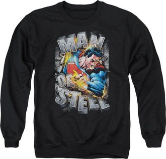 Gildan Superman Ripping Steel Adult Crewneck Sweatshirt