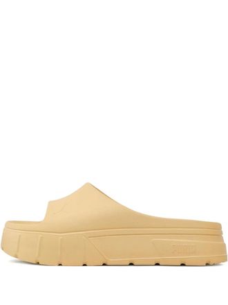 Puma Sandali slides Mayze Stack Injex Light Straw - Toni neutri